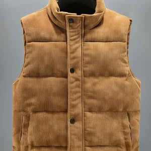 Doudoune sans manche marron homme