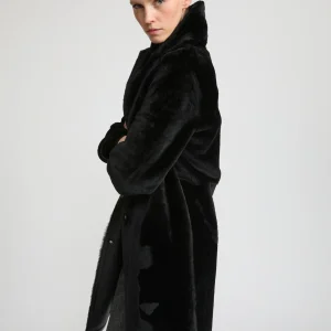 Reversible merino shearling coat