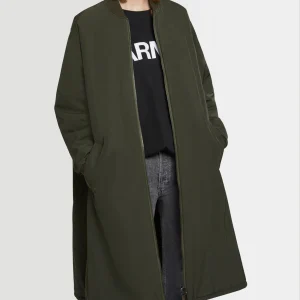 Reversible parka bomber jacket in water-repellent technical fabric and long-haired mink fur