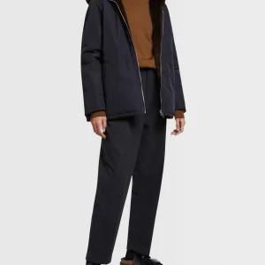 Hooded blouson in mink fur reversible technical fabric