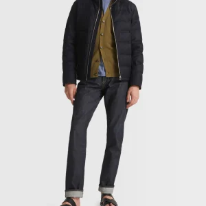 Collar down jacket in waterproof Loro Piana fabric