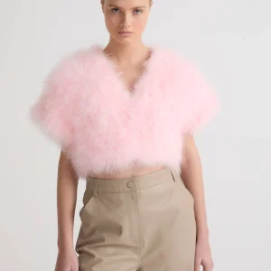 Cropped feather bolero