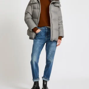 Doudoune "A" line iconique avec col en fourrure de renard