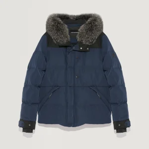 Ski Down Jacket With Fox Fur Trim