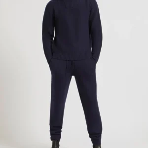 Zip-front cashmere wool sweater trucker collar