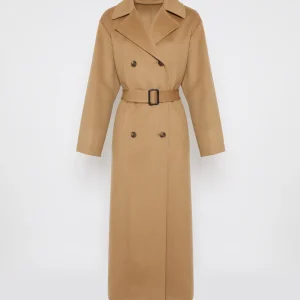 Double-sided wool-blend trench coat