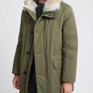 Cotton-blend iconic parka with coyote fur trim
