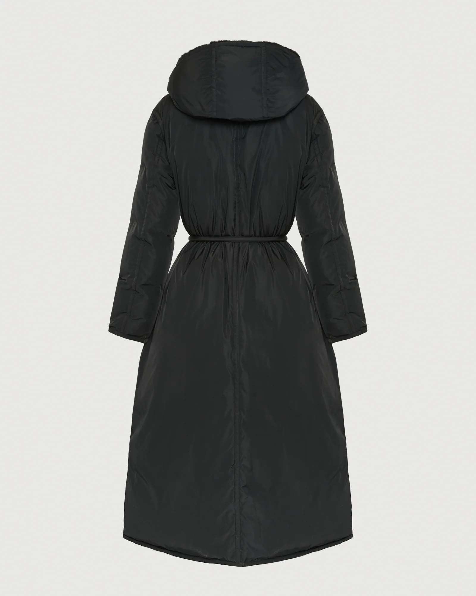 Long down jacket in technical fabric and mink fur – Image 7