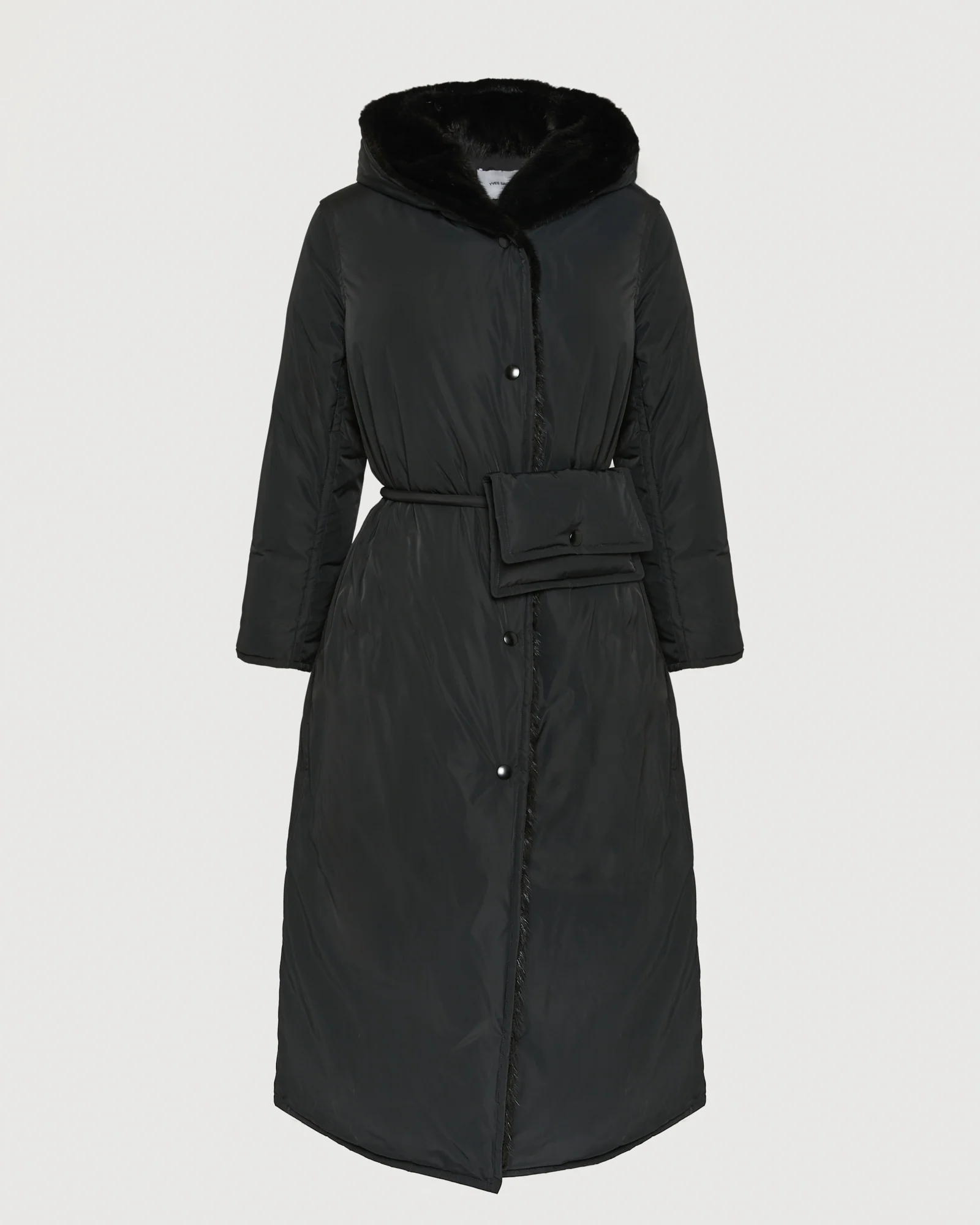 Long down jacket in technical fabric and mink fur – Image 6