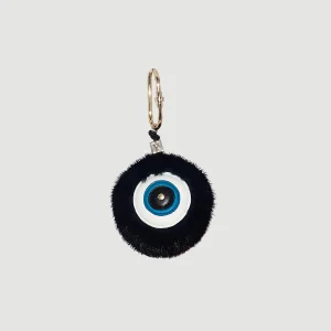 Eye bag charm / keyring with mink fur