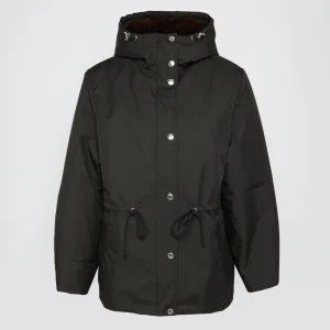 Technical fabric and mink parka