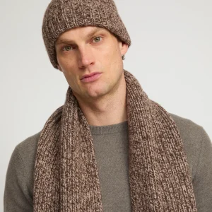 100% cashmere thick knit marl beanie