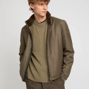 Loro Piana wool-silk blend jacket with sheared mink collar.