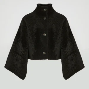 Loose astrakan-style lambskin jacket