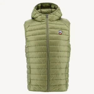 Doudoune sans manches à capuche Kaki clair Pat