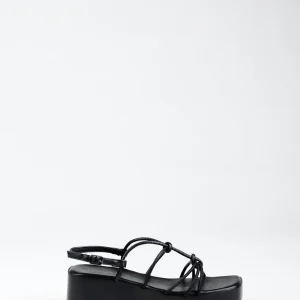 Sandale lacée à semelle compensée