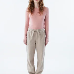 Pantalon confortable en tissu brossé