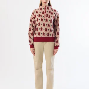 Haut en jacquard floral