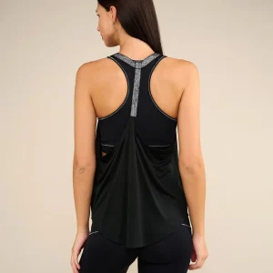 Débardeur de yoga noir et silver LEOTEE