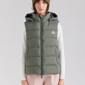 Doudoune sans-manches femme Pyrenex Spoutnic à capuche amovible deep khaki