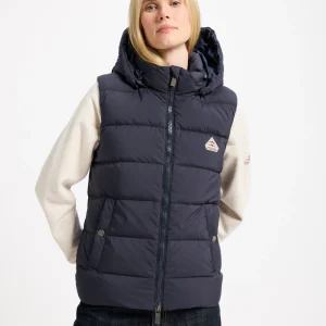 Doudoune sans-manches femme Pyrenex Spoutnic à capuche amovible bleu foncé