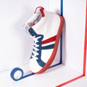 Basket BM French - Bleu et rouge