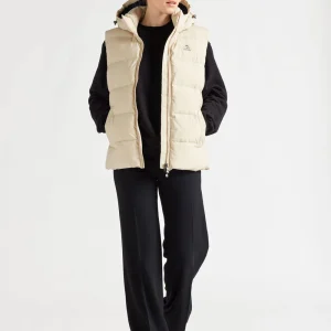 Doudoune sans-manche Pyrenex Spoutnic à capuche amovible Brown rice