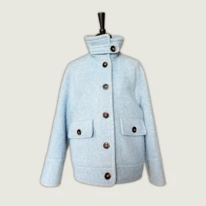 SEZANE - MANTEAU LEO BLEU GLACIER T.36