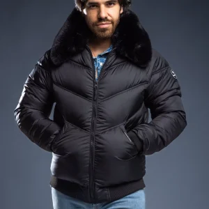 Triple - Doudoune Homme avec col fourrure