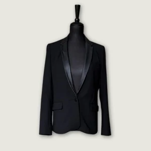 ZAPA - VESTE DETAILS CUIR NOIR T.38